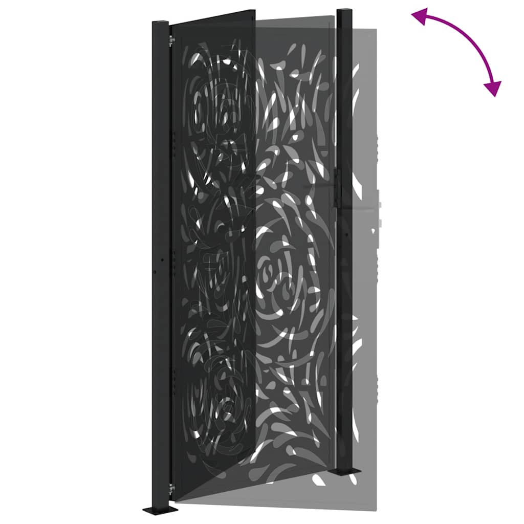 Gartentor Schwarz 100x100 cm Stahl Lichtdesign