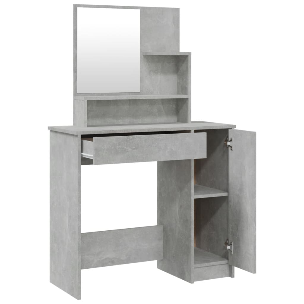 Schminktisch mit Spiegel Weiß 86,5x35x136 cm