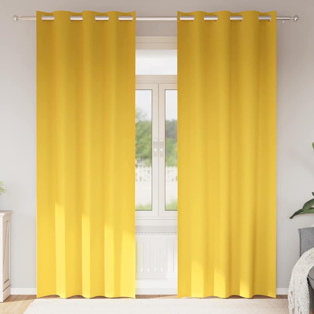 Verdunkelungs-Vorhänge mit Ringen 2 pcs Beige 140 x 140 cm