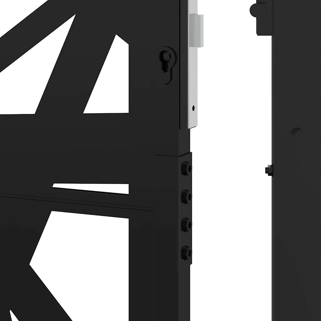 Gartentor Schwarz 100x100 cm Stahl Lichtdesign