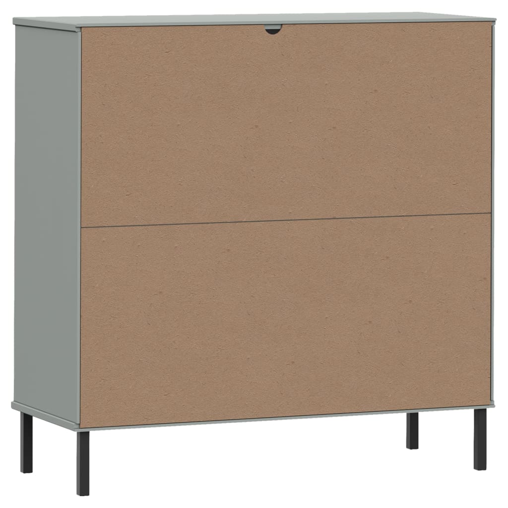 Bücherregal OSLO mit Metallbeinen Braun 90x35x90,5cm Massivholz