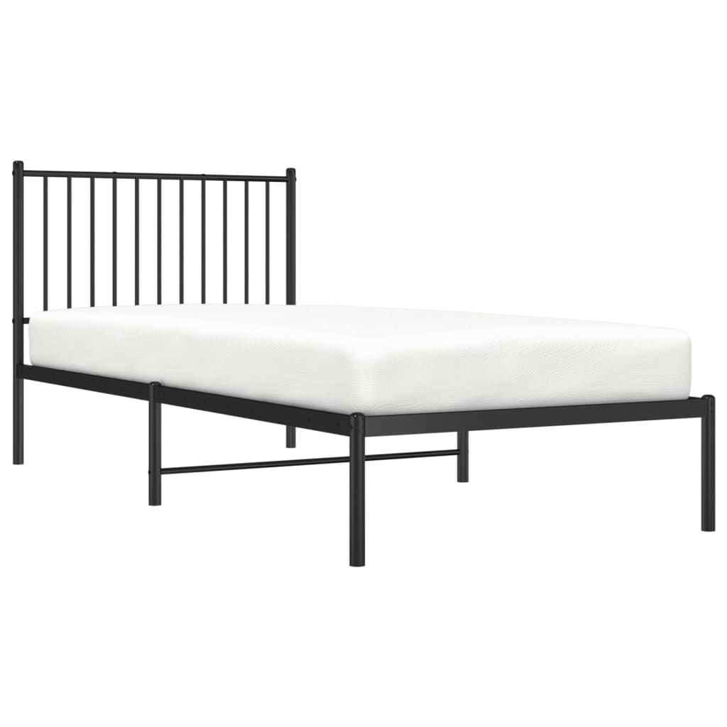 Bettgestell Metall Schwarz 75x190 cm