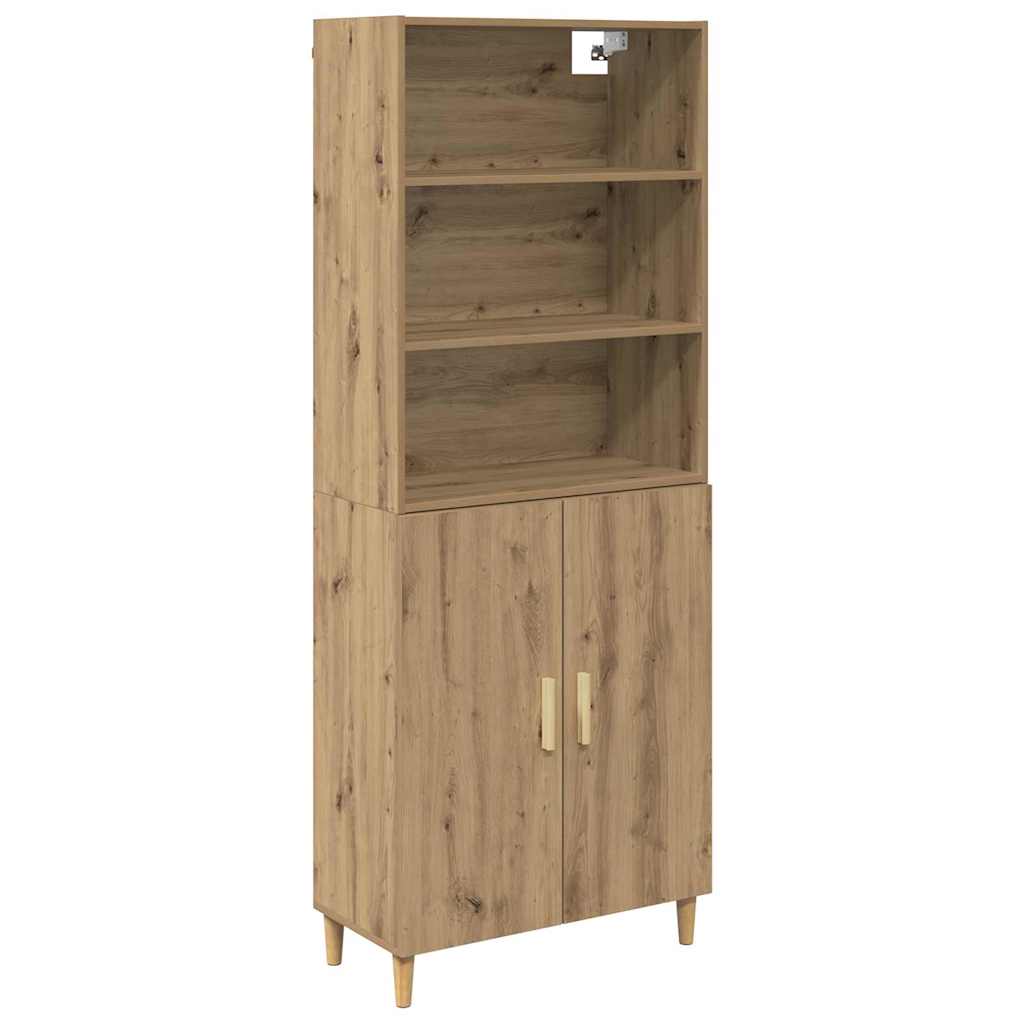 Highboard Altholz 69,5 x 32,5 x 180 cm Holzwerkstoff