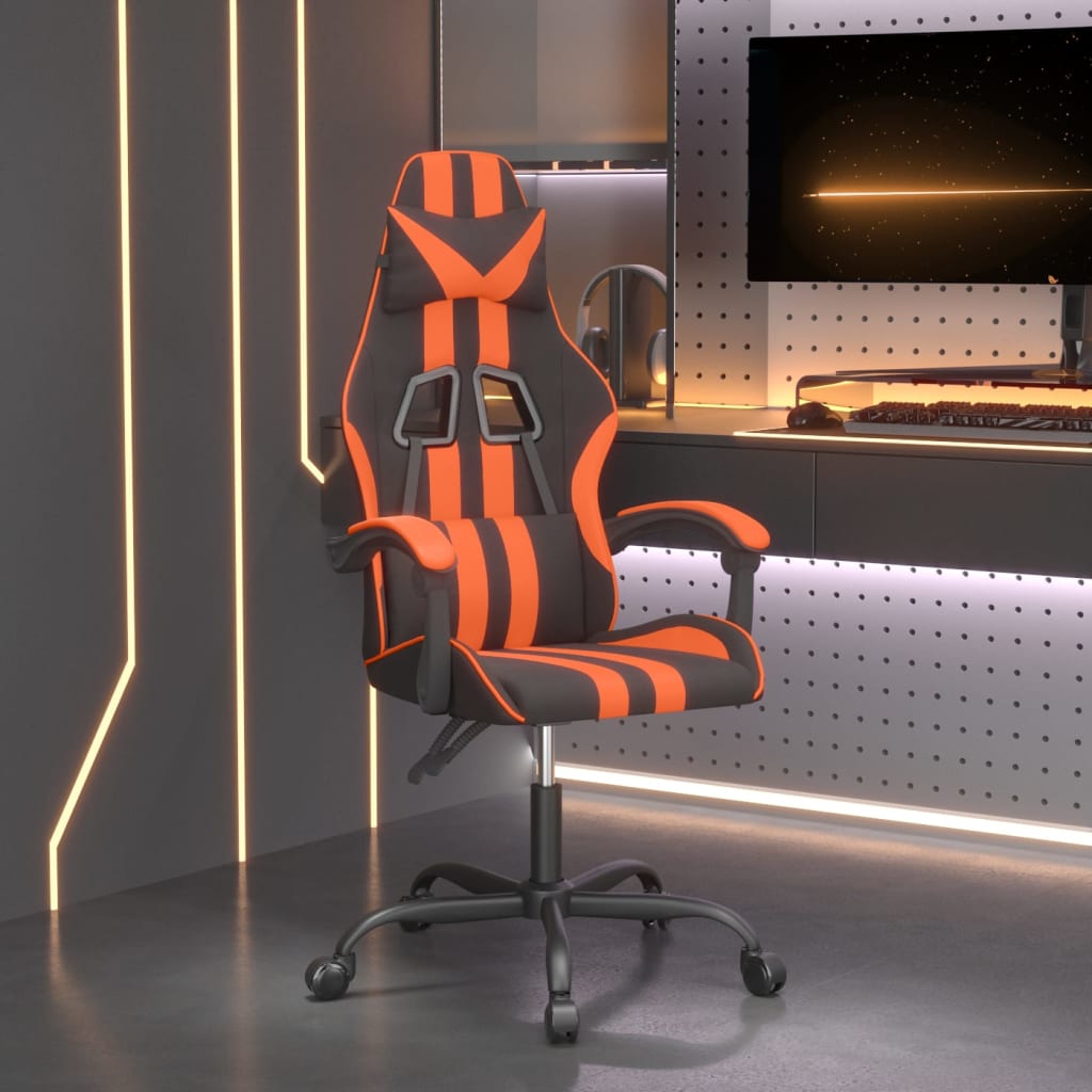 Gaming-Stuhl Drehbar Schwarz und Blau Kunstleder