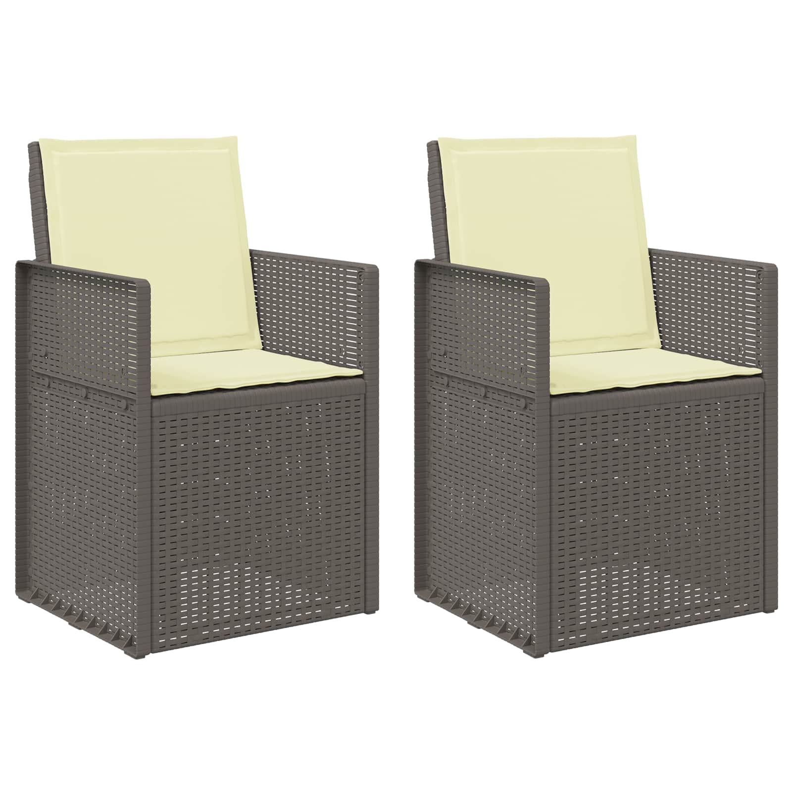 Garten Esszimmerstühle 2 pcs Weiß und Hellgrau PP