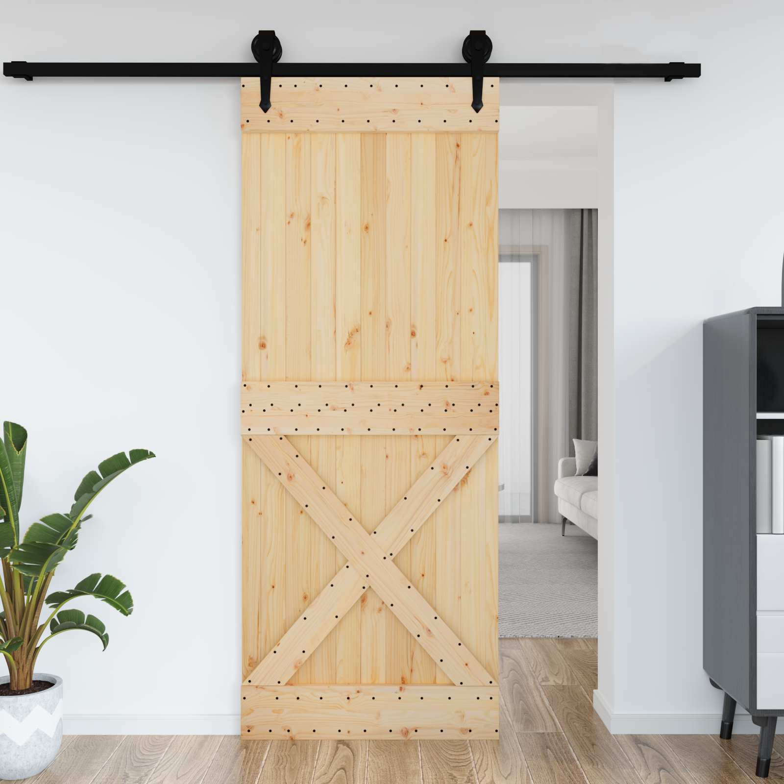Tür NARVIK Natur 80 x 210 cm Massivkiefer
