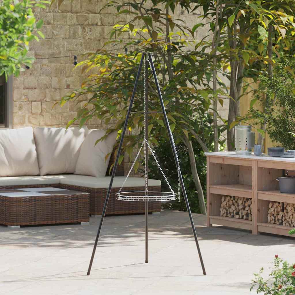 Lagerfeuer Stativ Schwarz 92 x 92 x 151,5 cm Stahl