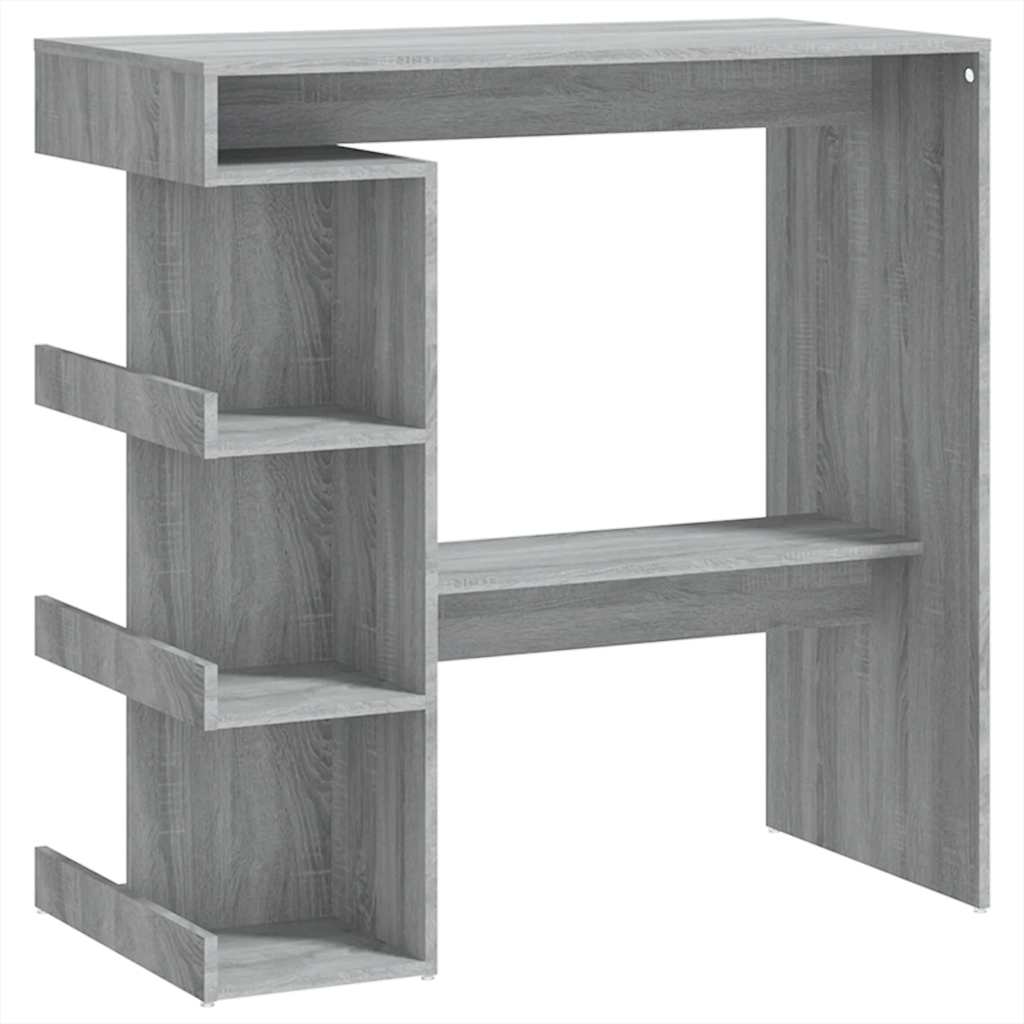 Bartisch mit Regal Weiß 100x50x101,5 cm Holzwerkstoff