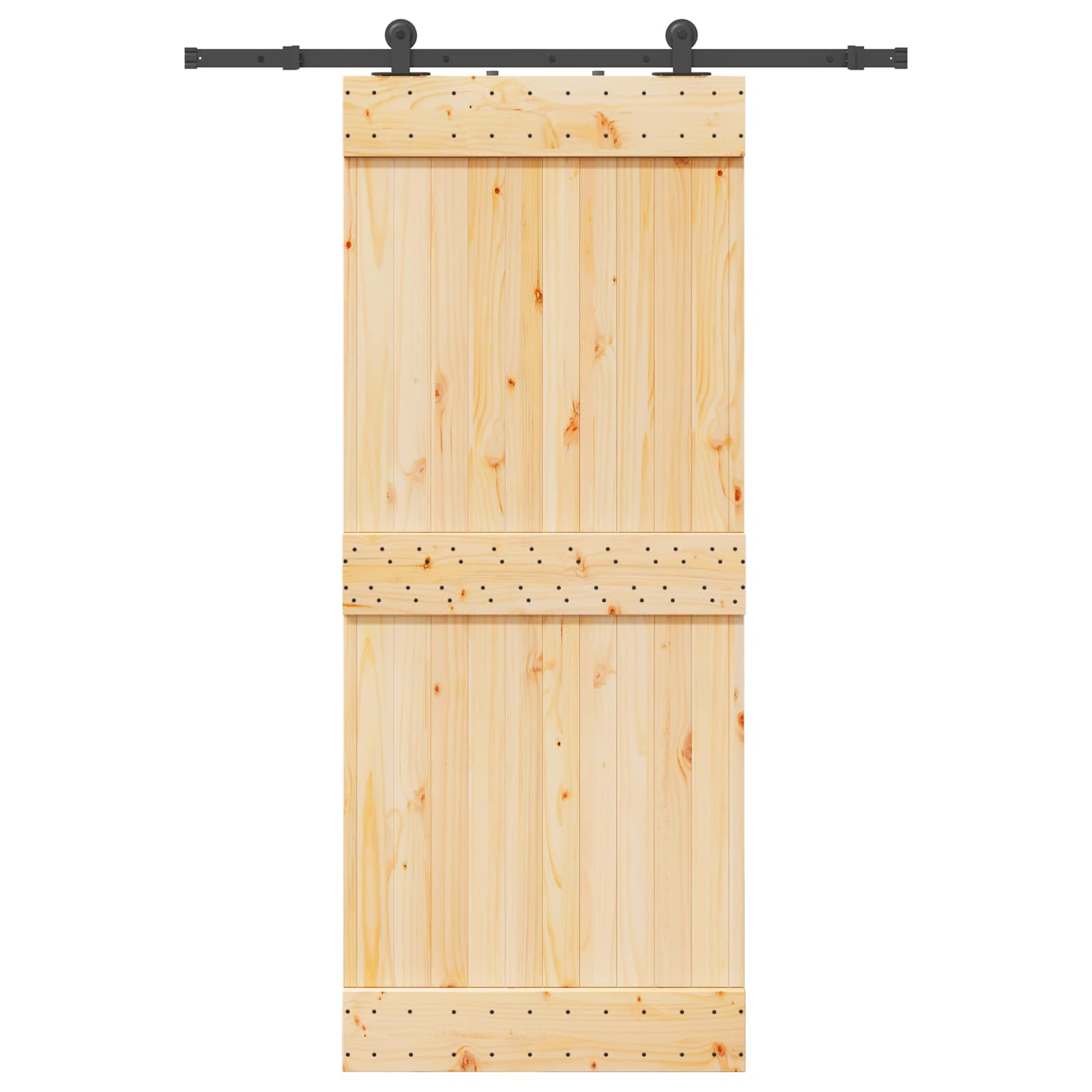 Schiebetür NARVIK Natürlich und Schwarz 70 x 210 cm (213,5 cm)