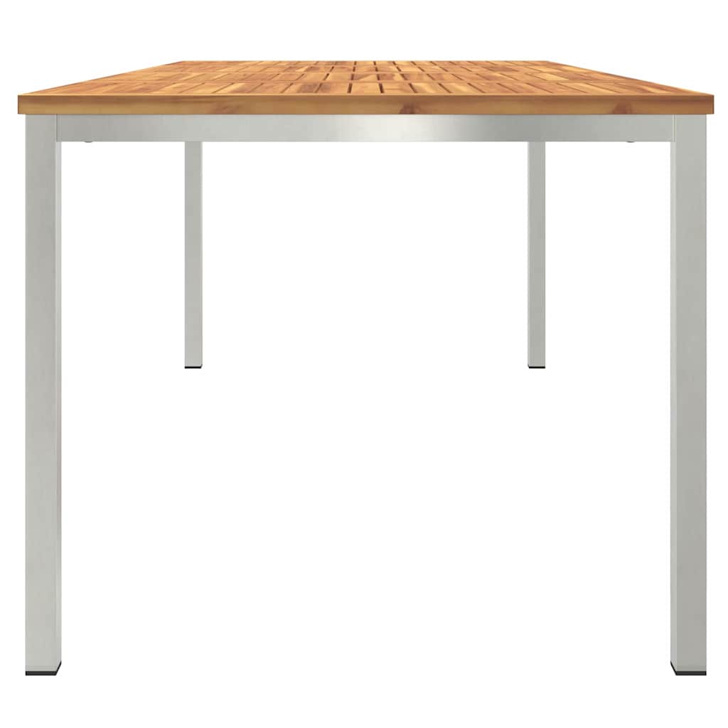 Esstisch 90x90x75 cm Massives Akazienholz und Edelstahl