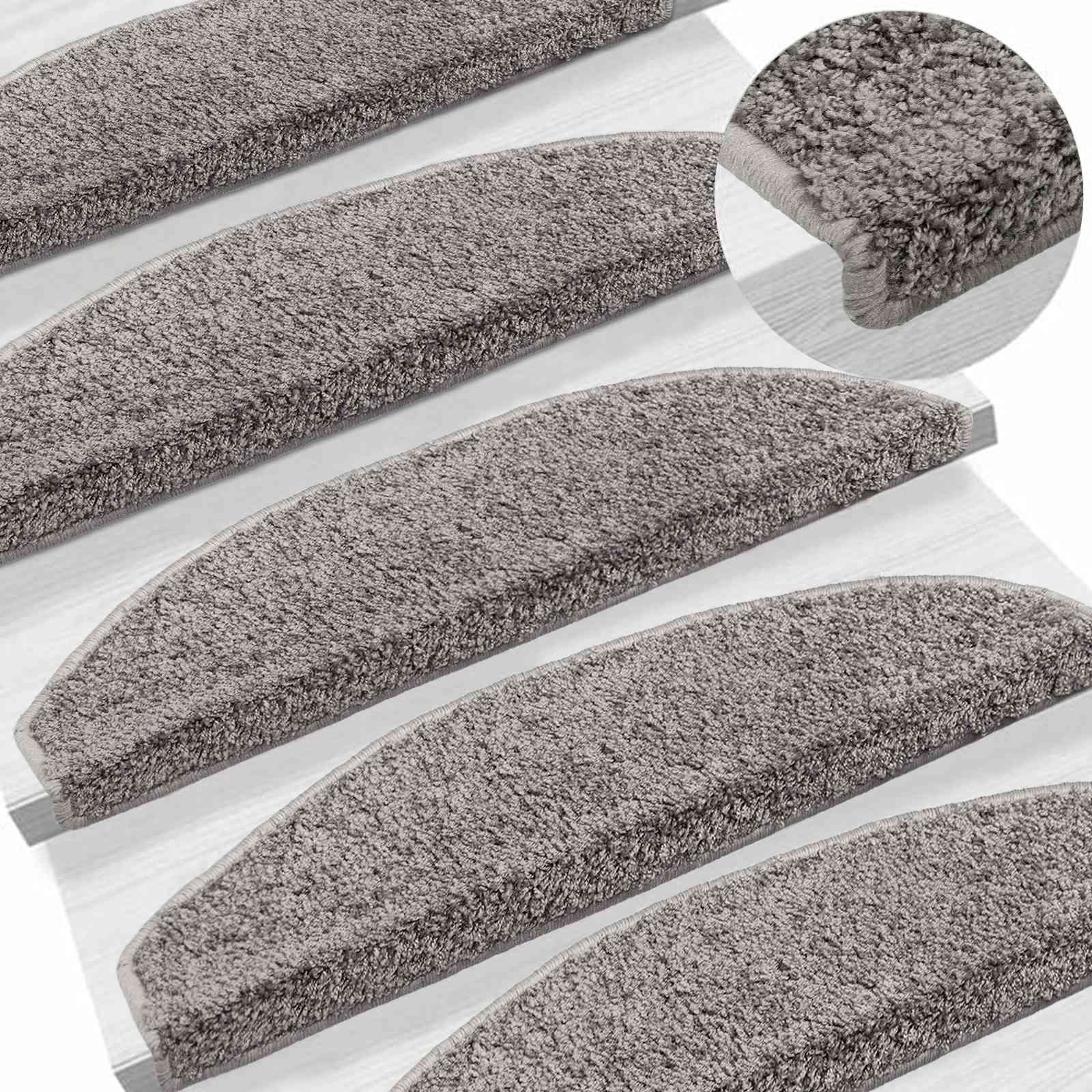 Stufenmatten 15 Stk. 56x17x3 cm Grau Halbrund
