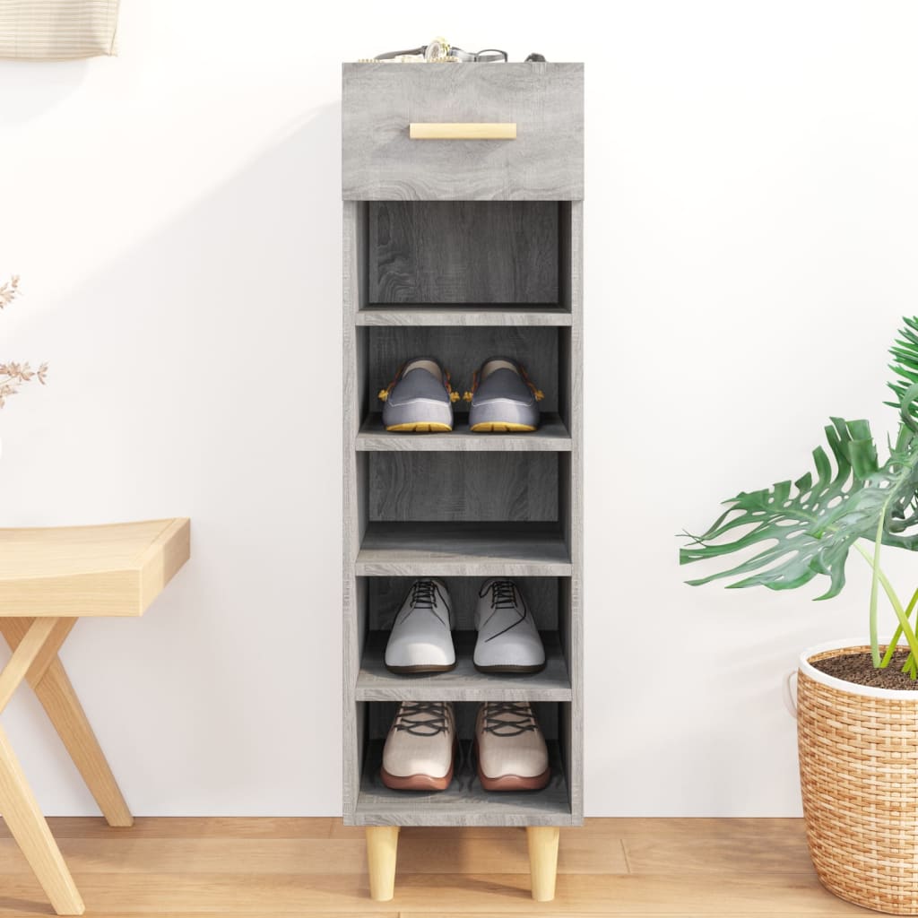 Schuhschrank Betongrau 30x35x105 cm Holzwerkstoff