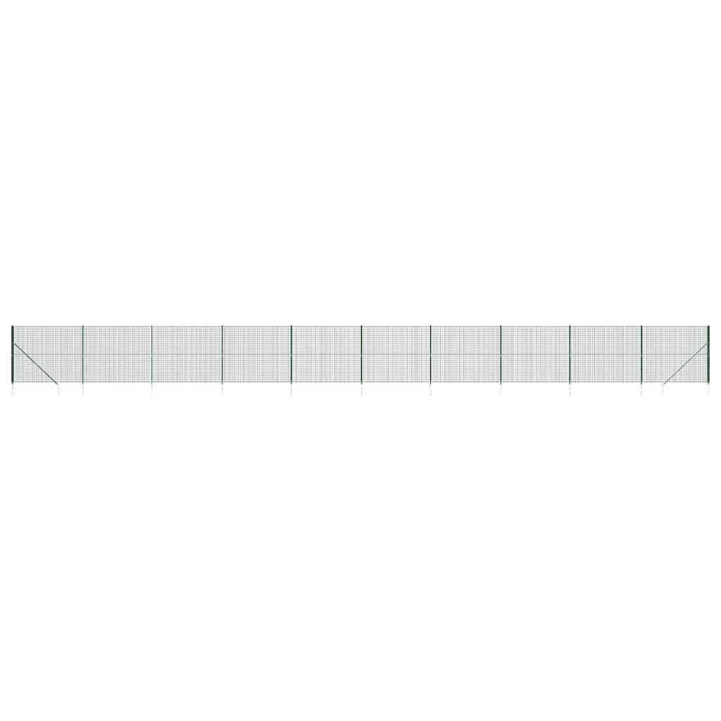 Maschendrahtzaun mit Bodenhülsen Grün 2x10 m