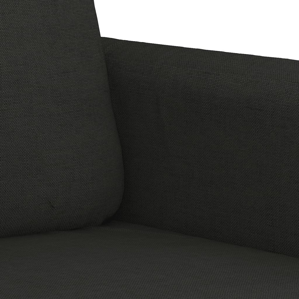 3-tlg. Sofagarnitur mit Kissen Braun Stoff