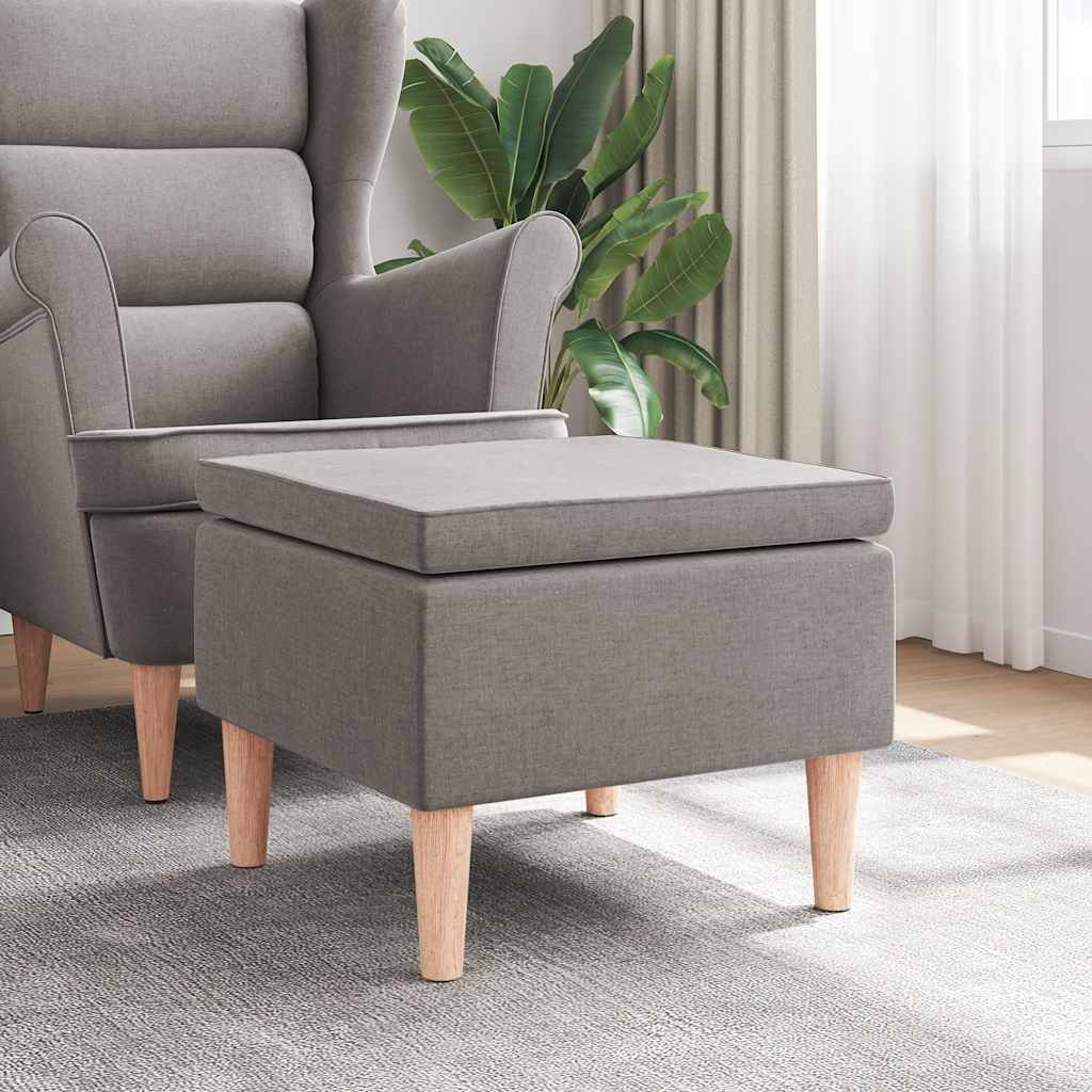 Hocker mit Holzbeinen Schwarz Stoff