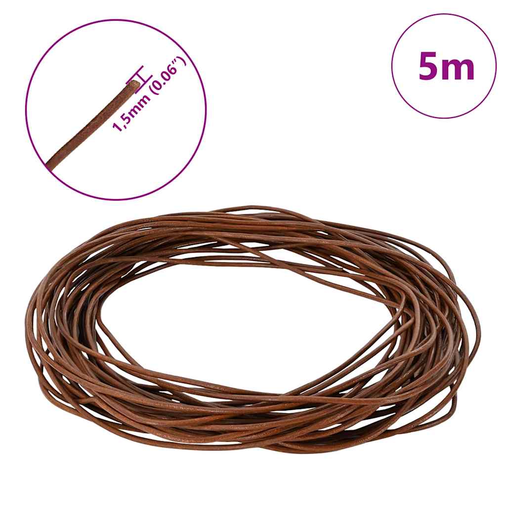Leder Schnur Schwarz Ø1 mm x 5 m Leder
