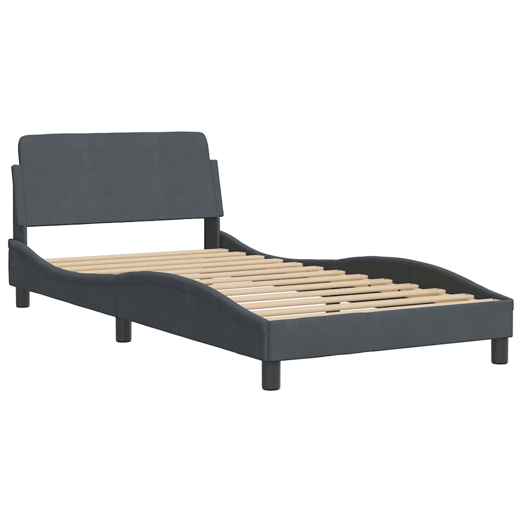 Bettgestell "Dover" Hellgrau 100x190 cm Samt