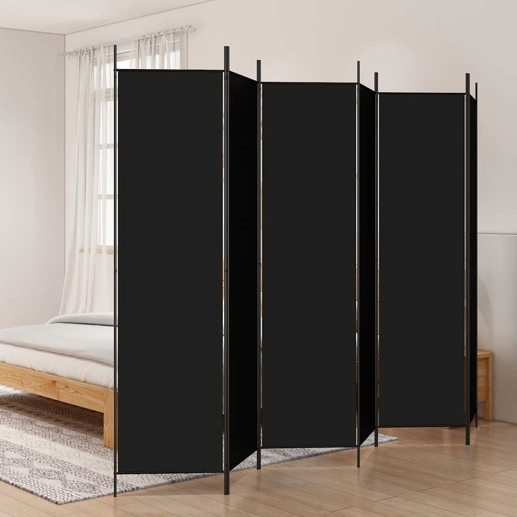 3-tlg. Paravent Schwarz 150x200 cm Stoff