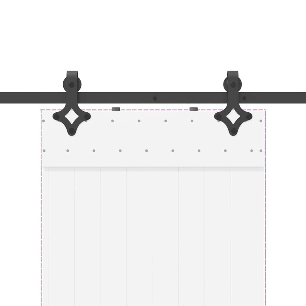 Schiebetürbeschlag-Set SKIEN 183 cm Stahl Schwarz