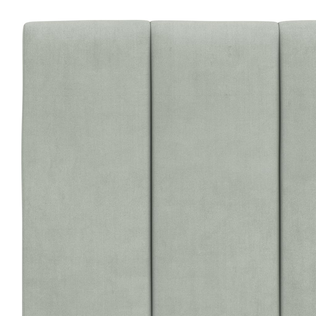 Bett mit Matratze "Hanko" Hellgrau 80x200 cm Samt