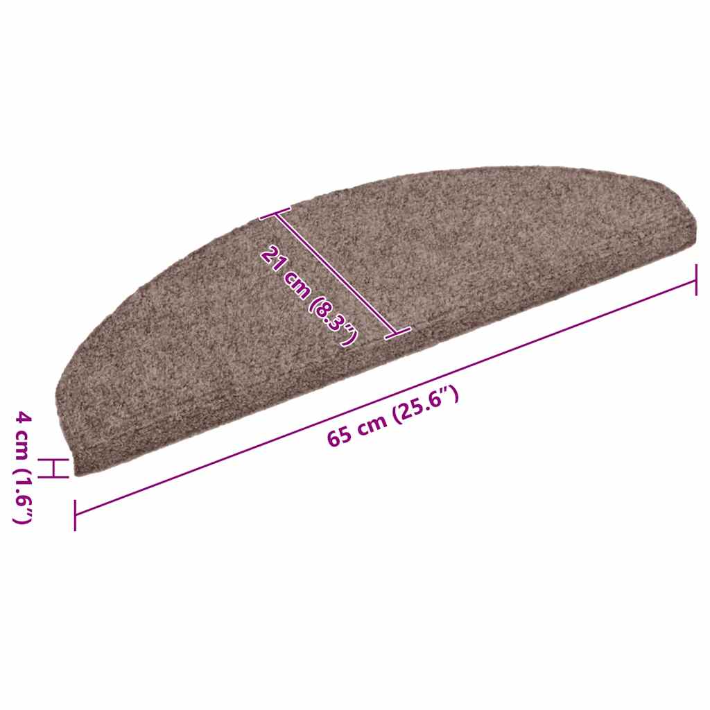 Stufenmatten Selbstklebend 15 Stk. 56x17x3 cm Hellbraun Halbrund