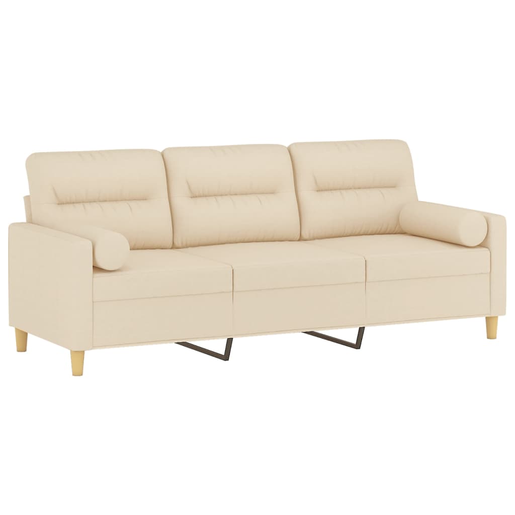2-Sitzer-Sofa mit Zierkissen Braun 120 cm Stoff