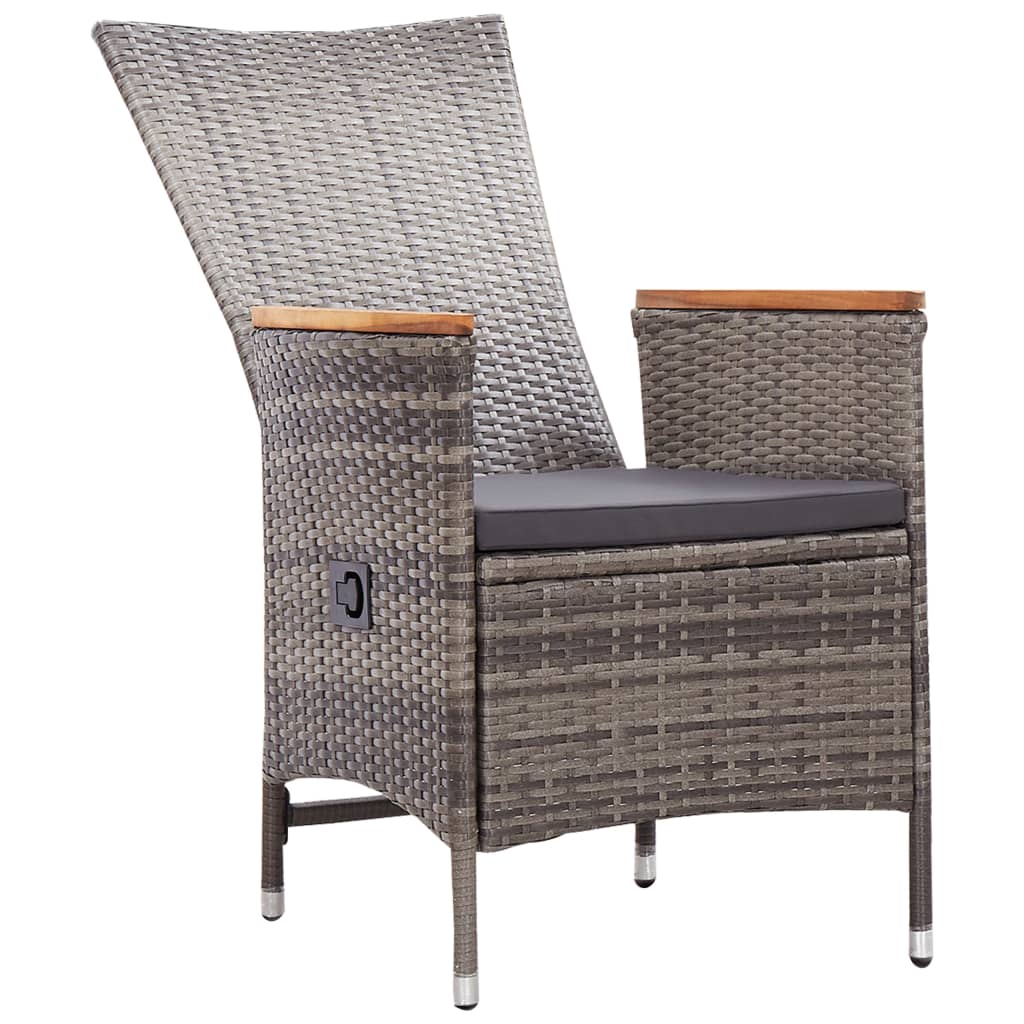 Garten-Liegestühle 2 Stk. mit Auflagen Poly Rattan Schwarz