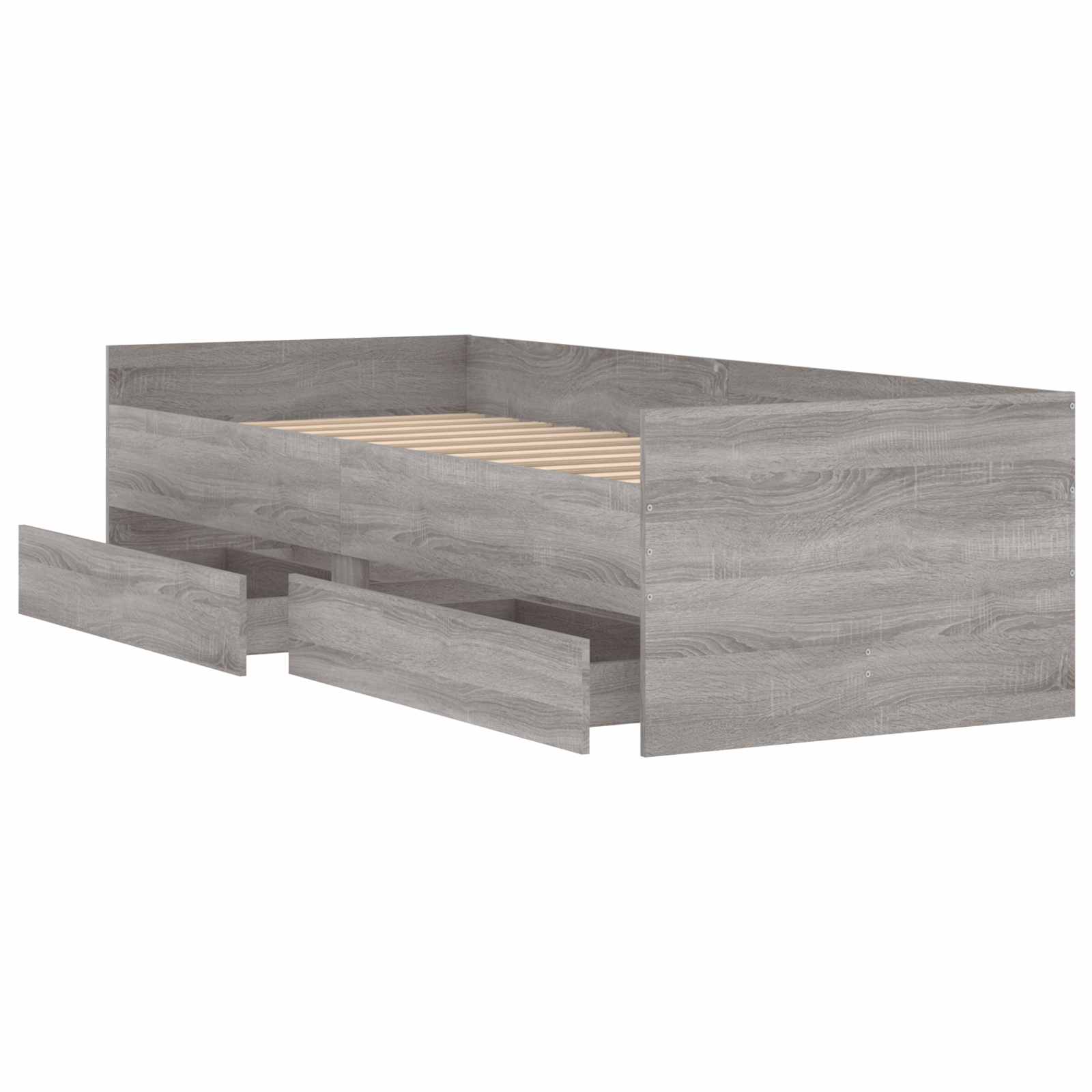 Bett mit Schubladen Braun Eiche-Optik 75x190 cm
