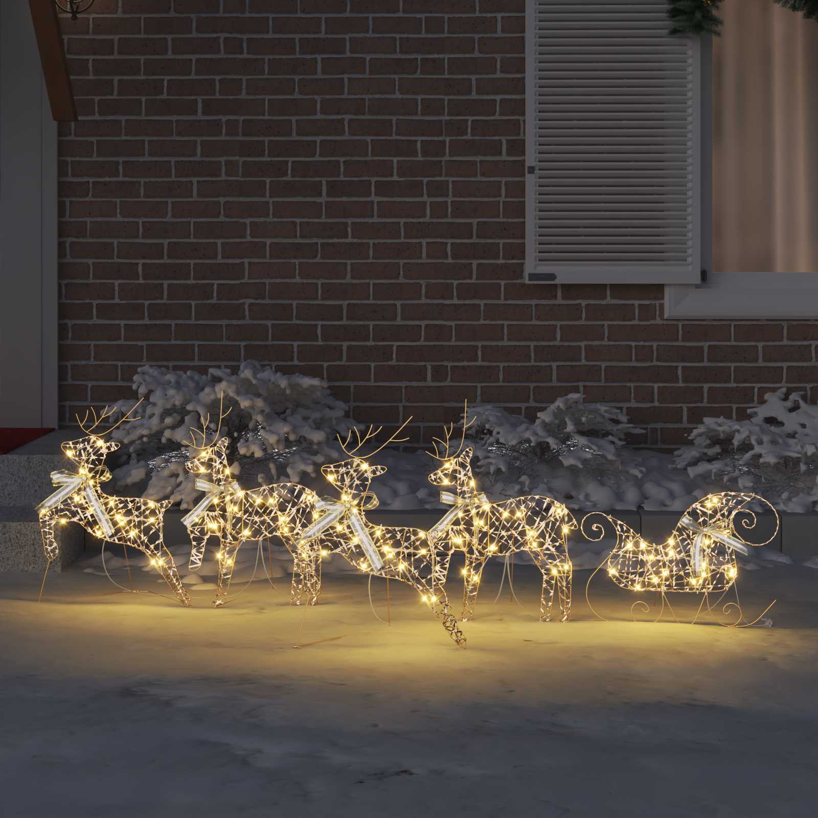 LED Rentiere 5 pcs Gold Stoff