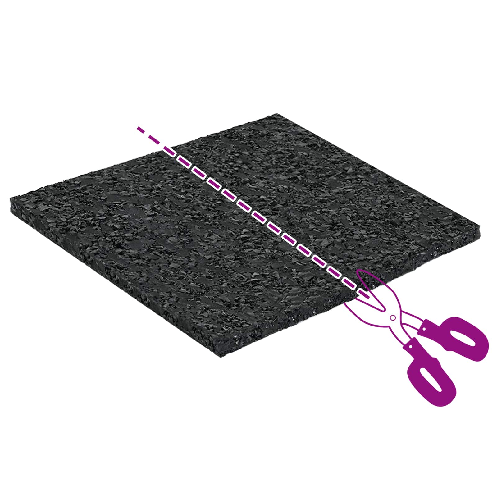 Gummigranulat-Patiopad Schwarz 6 x 9 x 0,3 cm Gummi