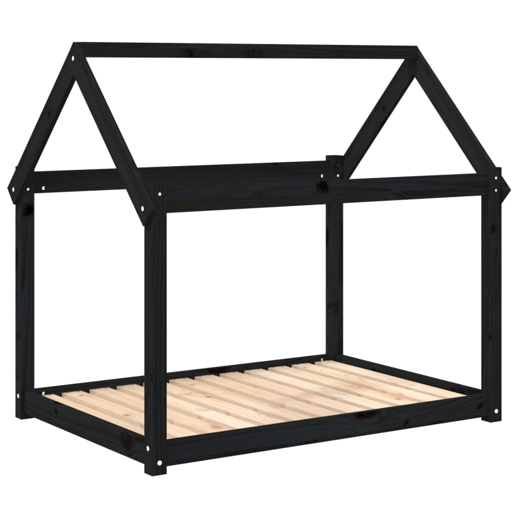Hundebett Grau 61x50x70 cm Massivholz Kiefer