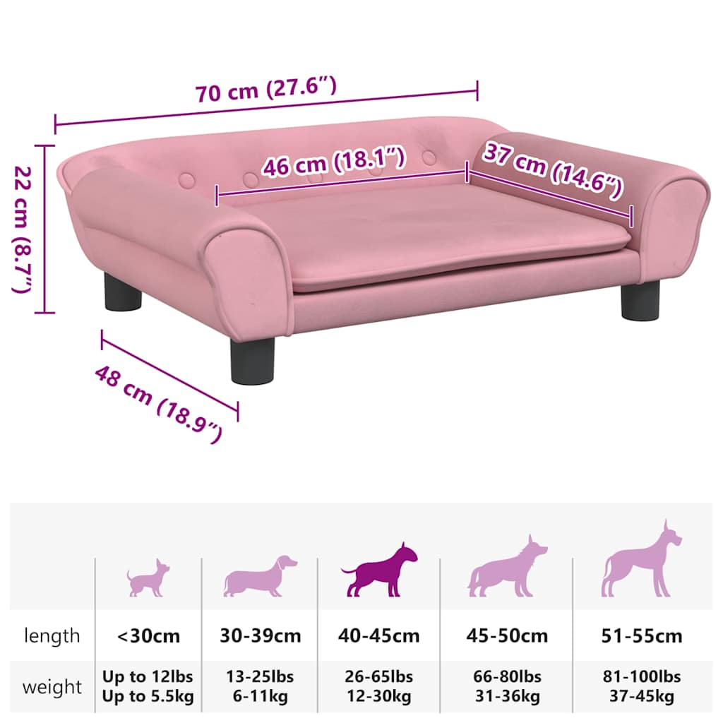 Hundebett Blau 100x50x21 cm Samt