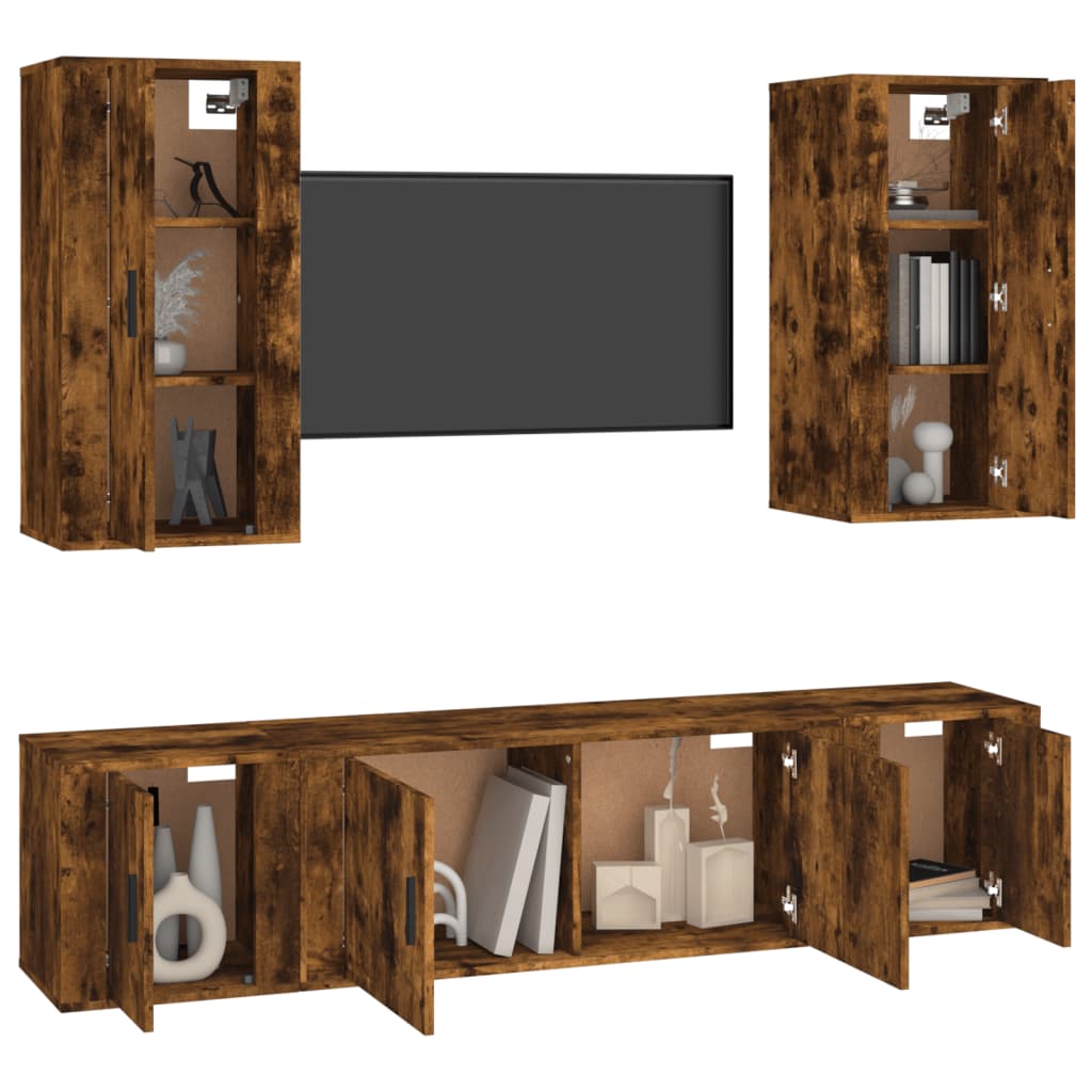 5-tlg. TV-Schrank-Set Weiß Holzwerkstoff
