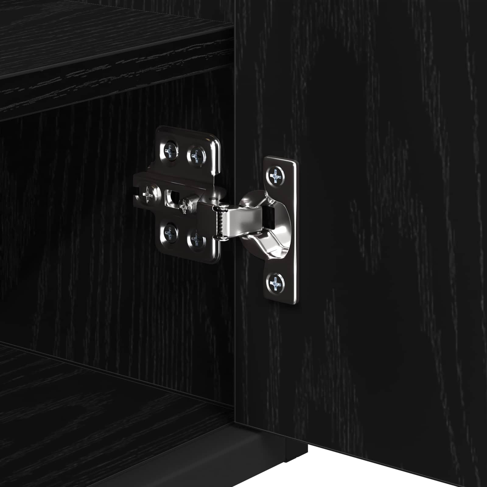 Badezimmermöbel-Set mit Tür Schwarz Eichen-Optik Holzwerkstoff