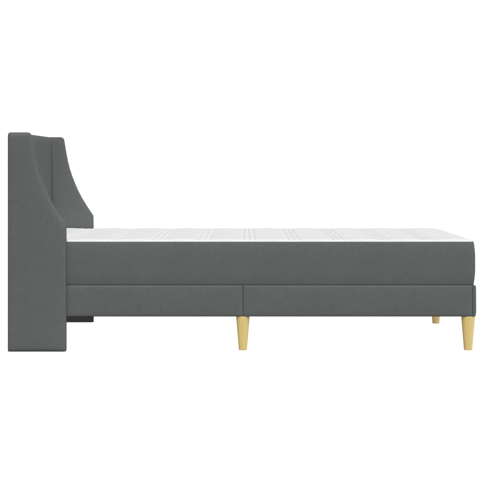 Bettgestell mit Matratze Hellgrau 80x 200 cm Polyester