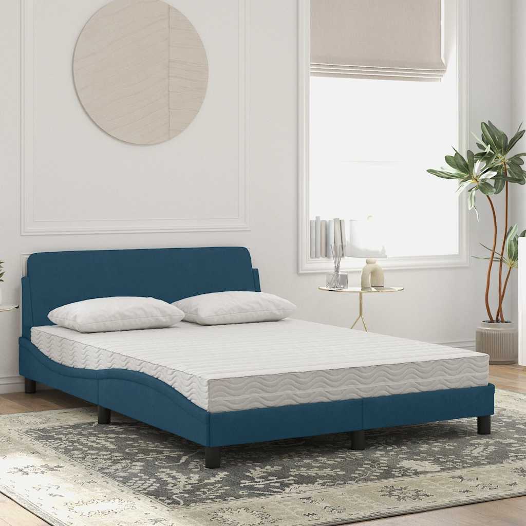 Bett mit Matratze "Dover" Hellgrau 80x200 cm Samt
