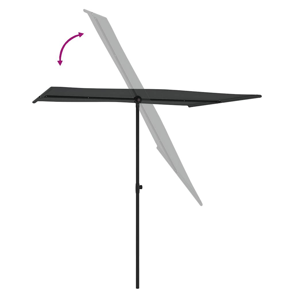 Sonnenschirm mit Aluminium-Mast 180x110 cm Bordeauxrot