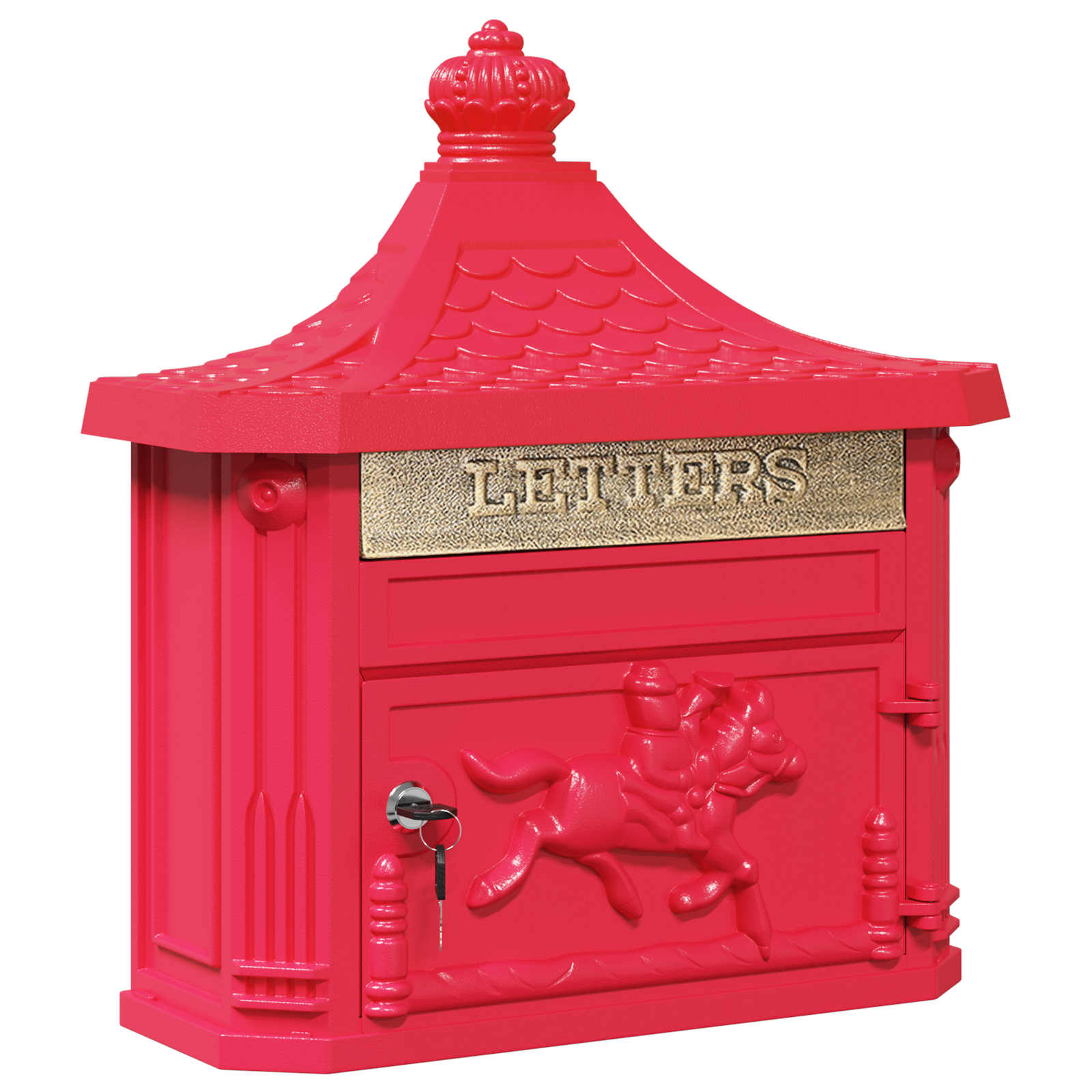 Wandmontierter Briefkasten Grün 40,5 x 16 x 45 cm Gussaluminium