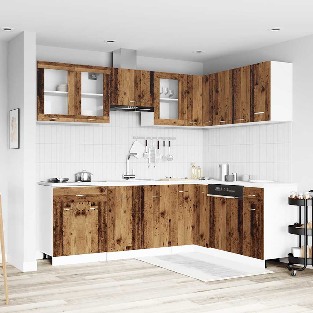 11-tlg. Küchenzeile Lyon Weiß Holzwerkstoff