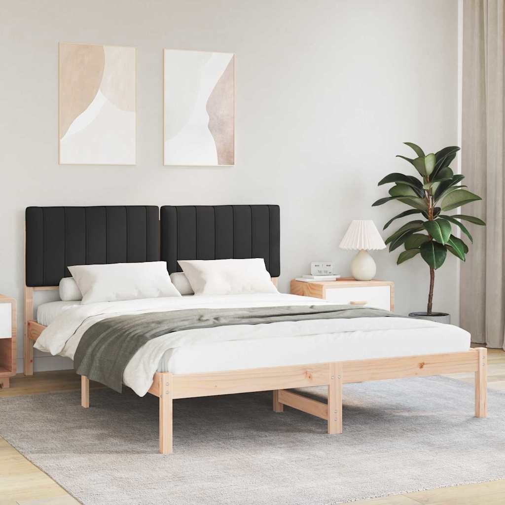 Bettgestell mit gepolstertem Kopfteil Hellgrau 200 x 200 cm