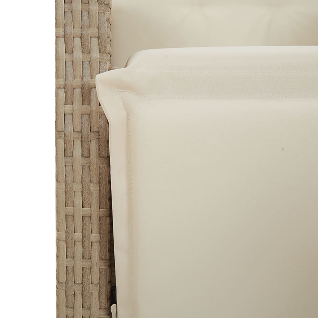 Gartensessel mit Fußteil Verstellbar Schwarz Poly Rattan