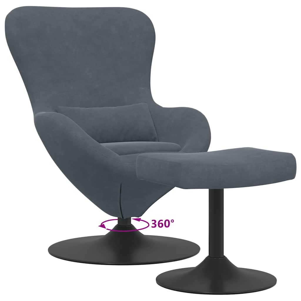 Eiersessel Blau Samt