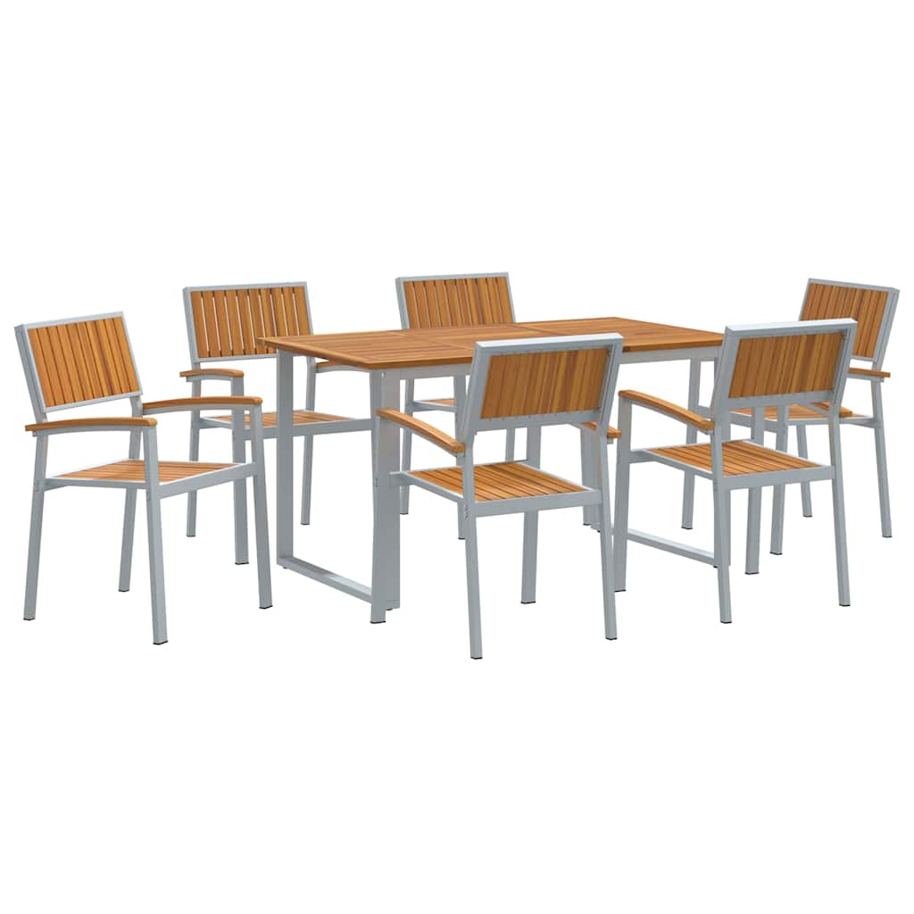 Garten Essgruppe 5 pcs Grau Massivholz Akazie