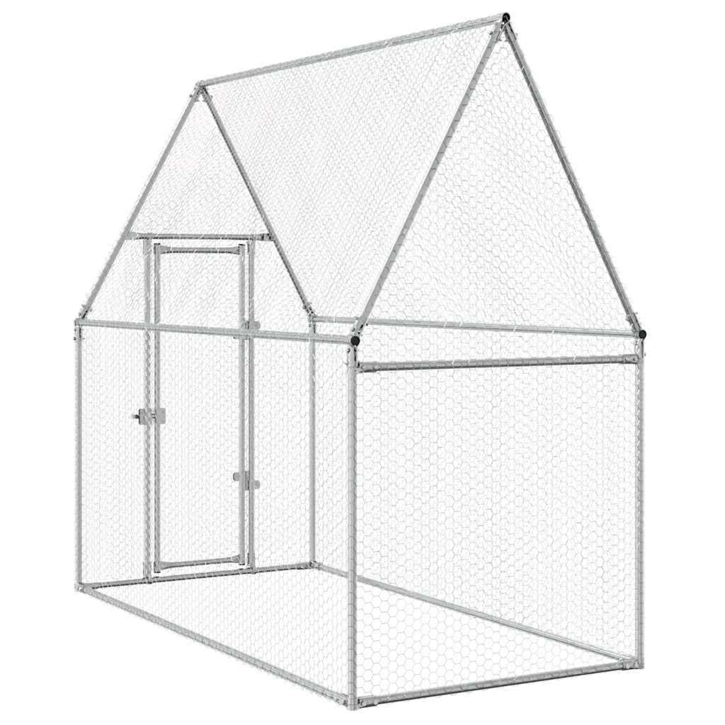 Hühnerkäfig Silbern 100x100x190 cm Verzinkter Stahl