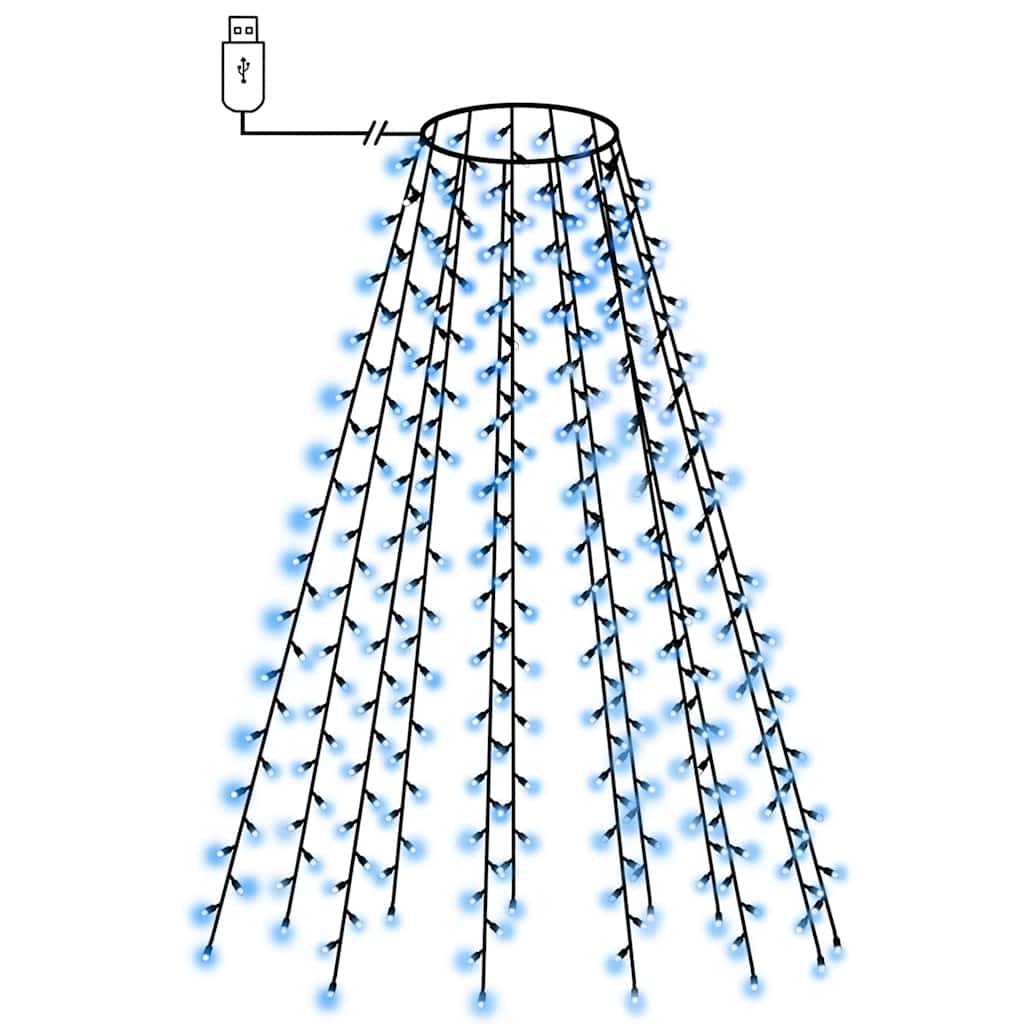 Weihnachtsbaum-Lichternetz mit 180 LEDs Kaltweiß 180 cm