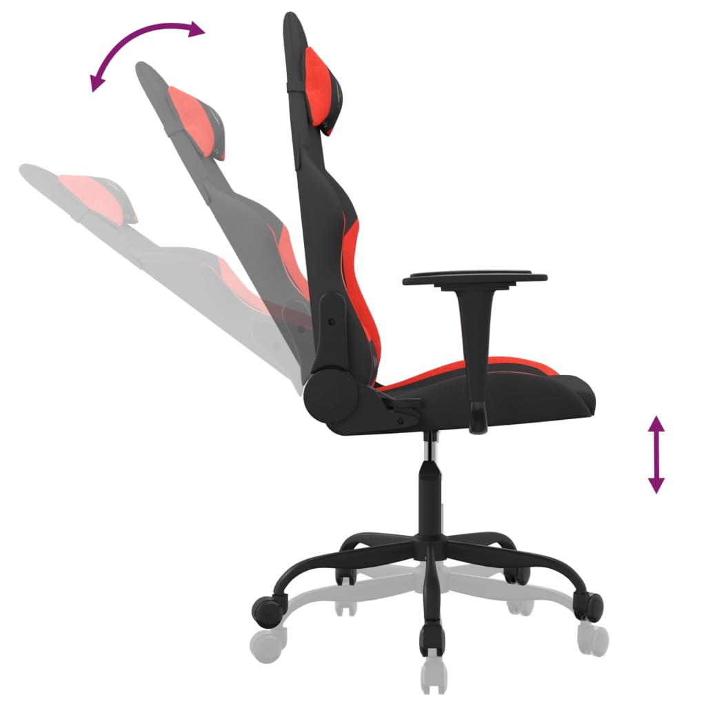 Gaming-Stuhl mit Massagefunktion Schwarz und Creme Stoff
