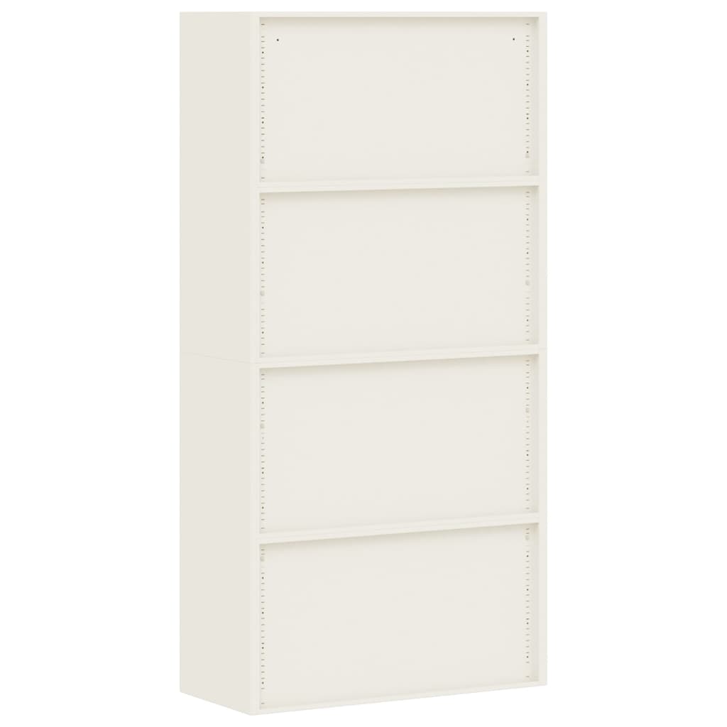 Aktenschrank mit 2 Türen Grau 90 cm Stahl