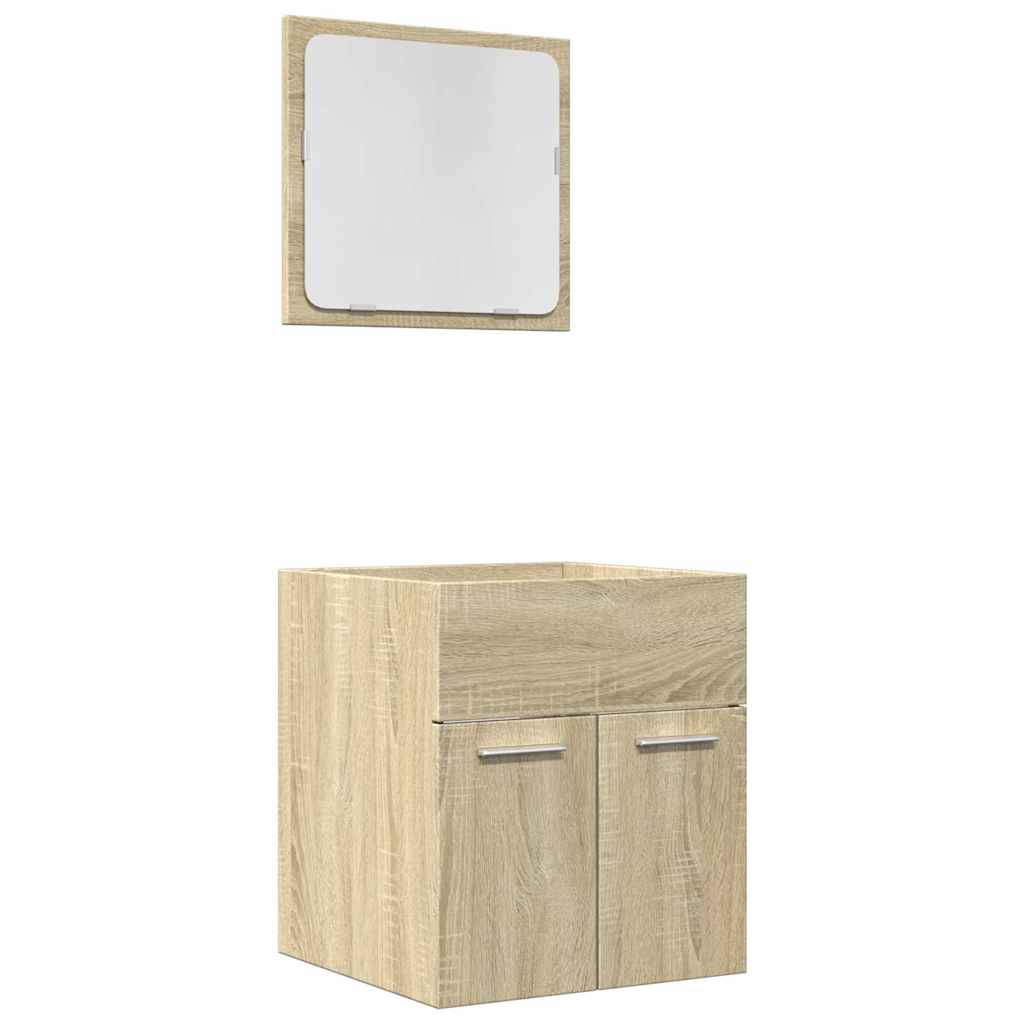 2-tlg. Badmöbel-Set Weiß Holzwerkstoff