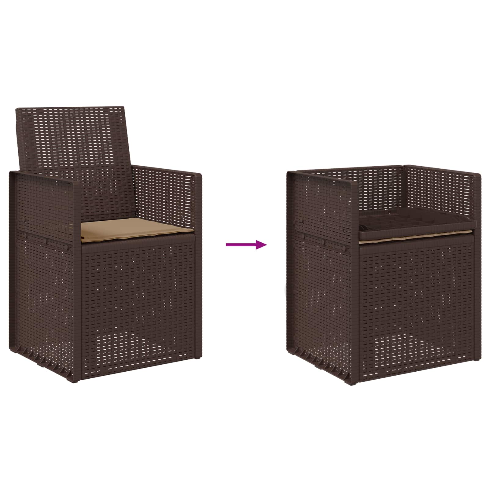 Garten Esszimmerstühle 2 pcs Weiß und Hellgrau PP