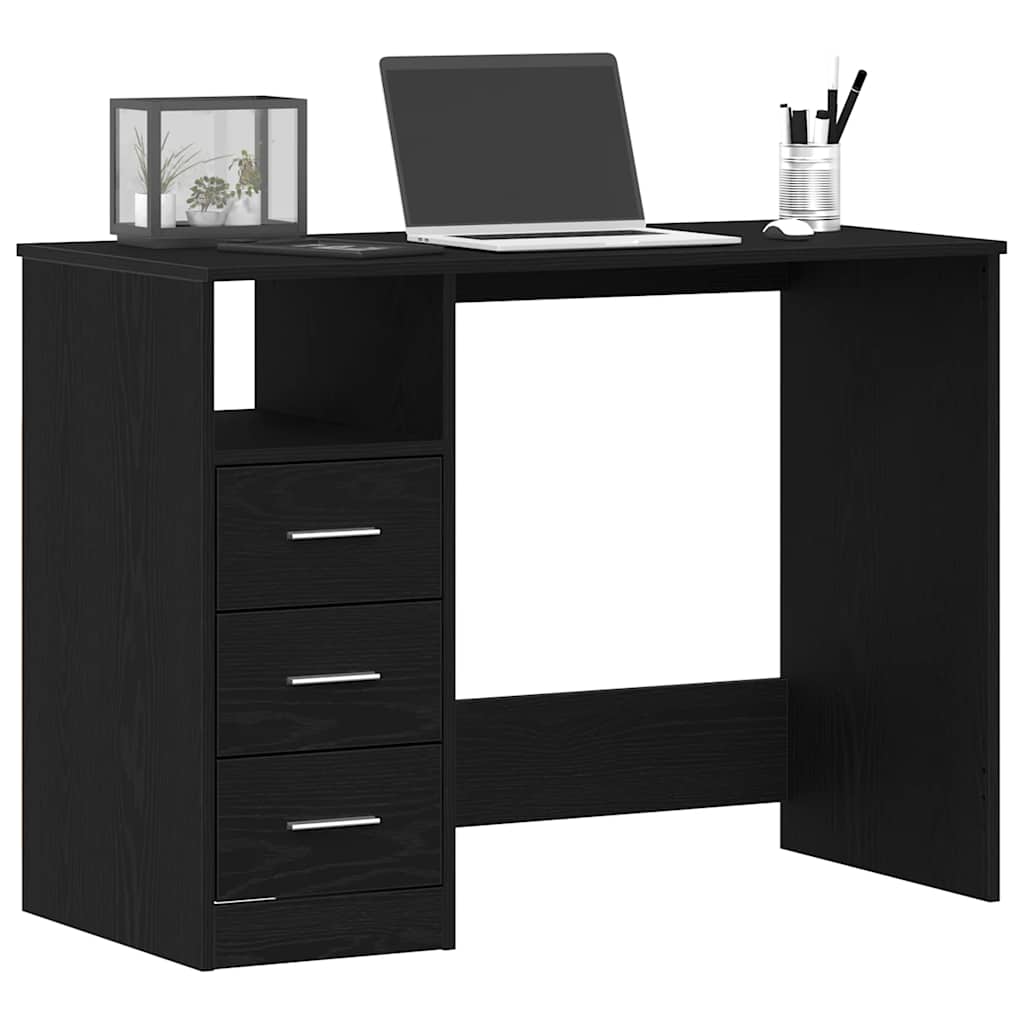 Schreibtisch mit Schubladen Weiß 102x50x76 cm Holzwerkstoff